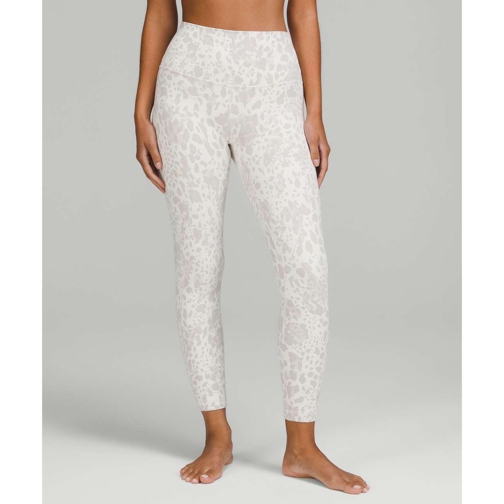 Women's Lululemon Align High Rise Pant Cheetah Camo Antique White Multi Leggings